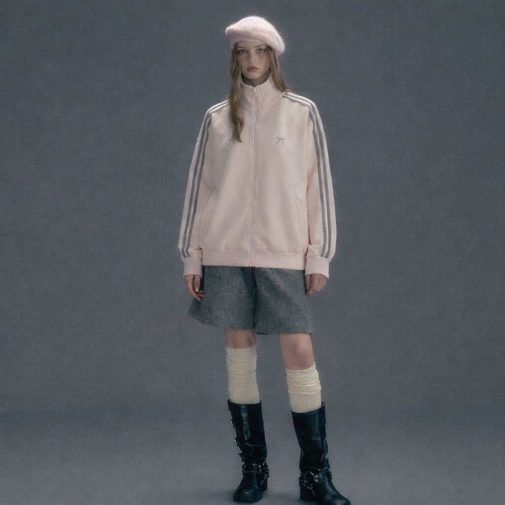 Patchwork Three-stripe Stand-up Collar Hoodie Jacket