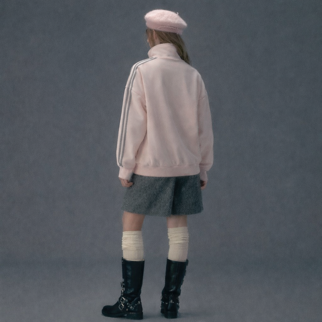 Patchwork Three-stripe Stand-up Collar Hoodie Jacket