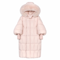 Large fur collar hooded thickened cotton jacket women's winter 2026 new Korean hooded mid-length bread warm cotton jacket