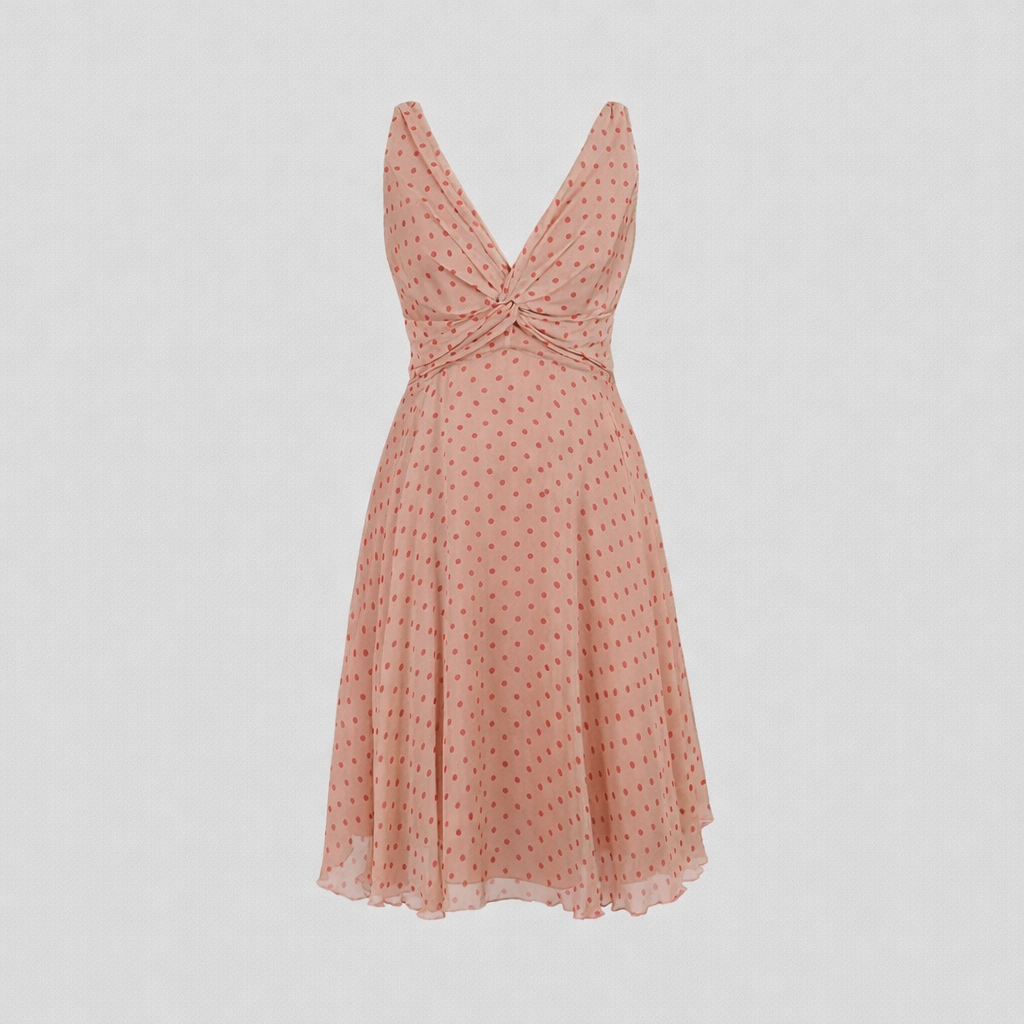 BANGON Polka Dot Suspender Dress V-Neck Design 2026 New High-Waisted Slimming Sweet and Spicy Style Skirt for Women