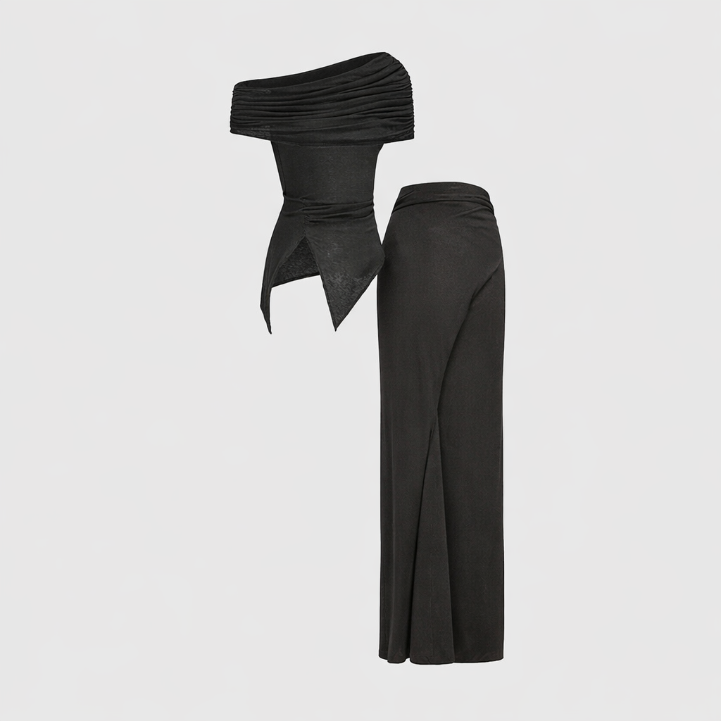 BANGON French off-the-shoulder suit skirt celebrity temperament high-end sense new slim two-piece set for summer 2025