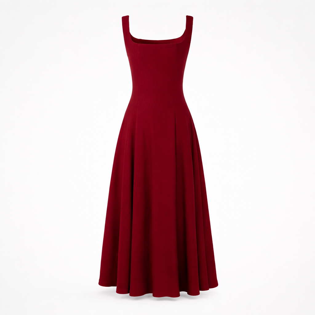 BANGON red camisole dress high waist slimming 2025 new French temperament versatile dress skirt for women