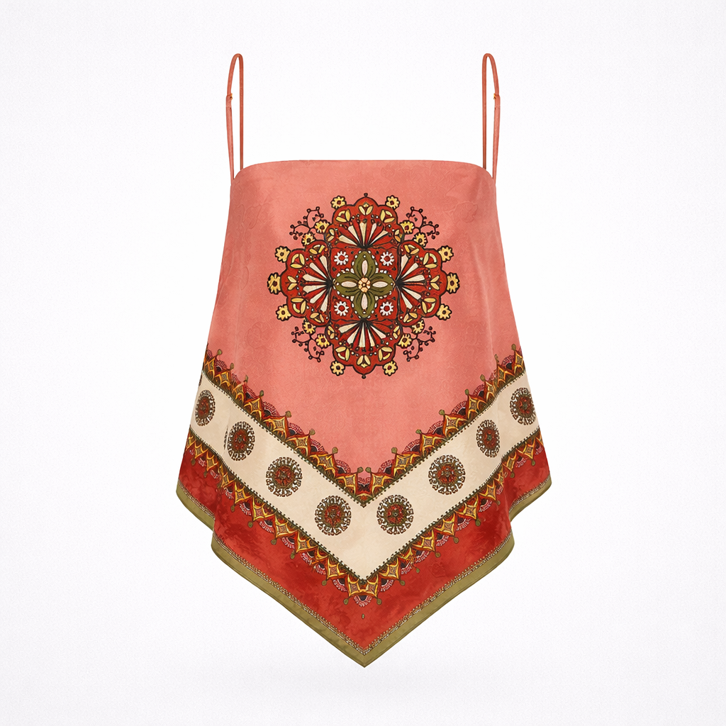 BANGON Resort Style Printed Camisole Women's Short Temperament Spice Girl Style 2026 New Versatile Top