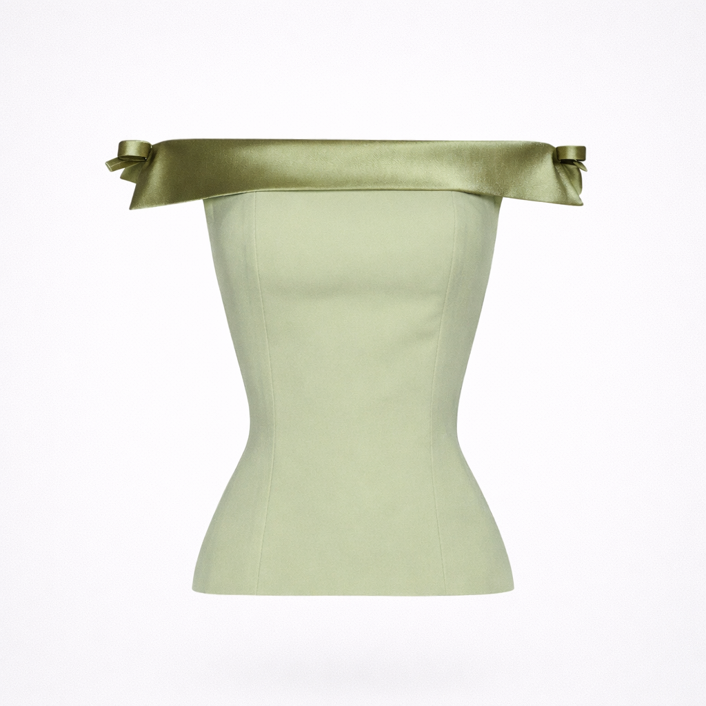 BANGON French bandeau one-shoulder female celebrity temperament luxury summer 2025 new slim top