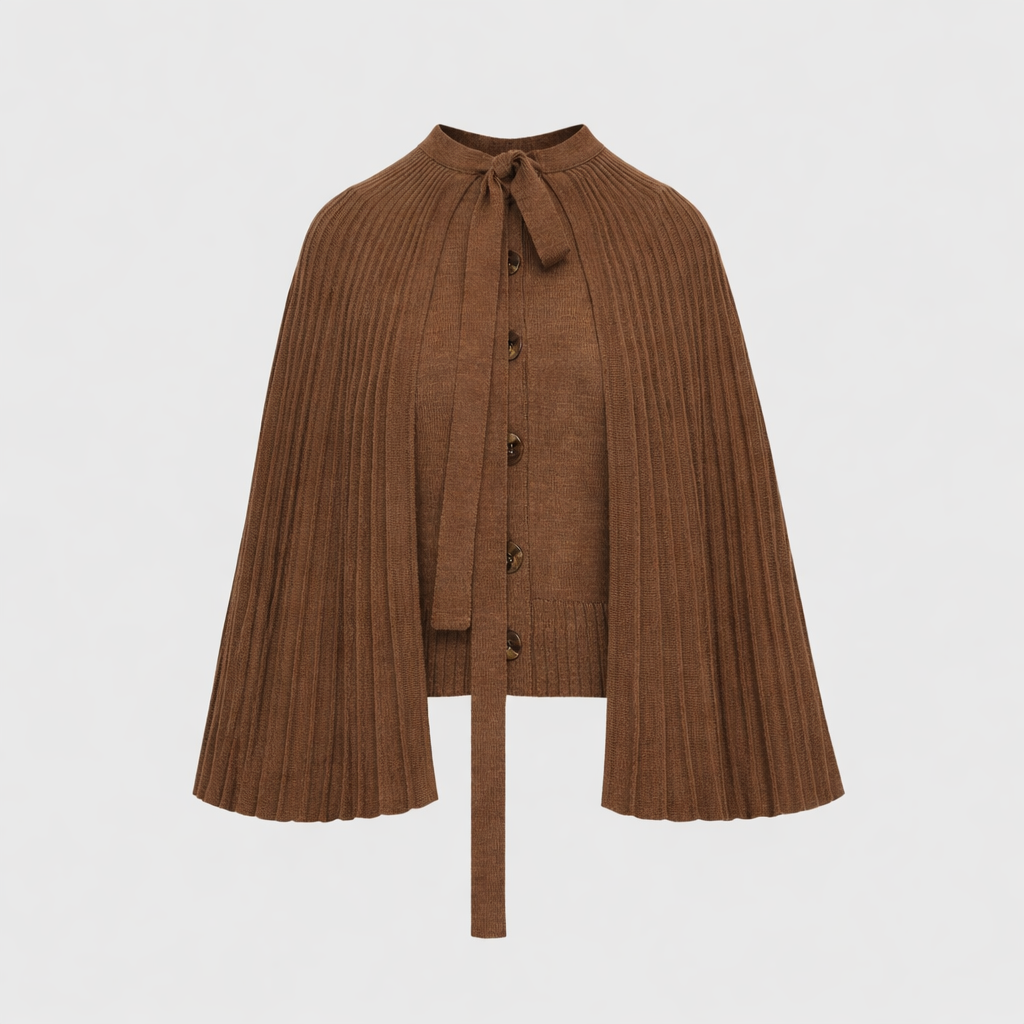 BANGON old-fashioned knitted cape jacket celebrity temperament high-end versatile new shawl for fall 2025