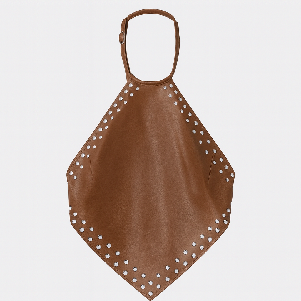 BANGON Rivet Neck Vest Sexy Hot Girl Style 2026 New Heavy Industry Design Bottom Top for Women