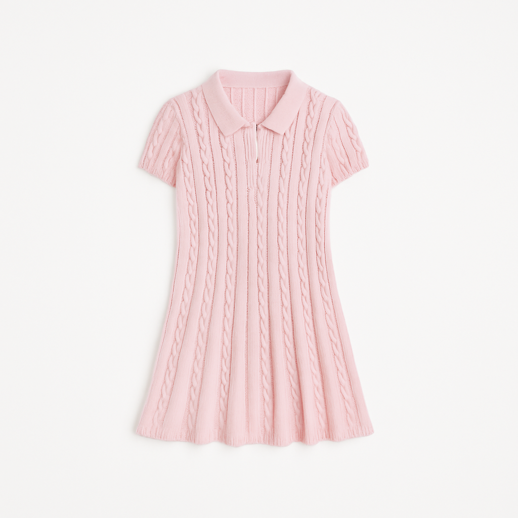 2025 Summer New Sweet Dollar Dress High-waisted slimming short sleeves A-line niche slim design sexy short skirt