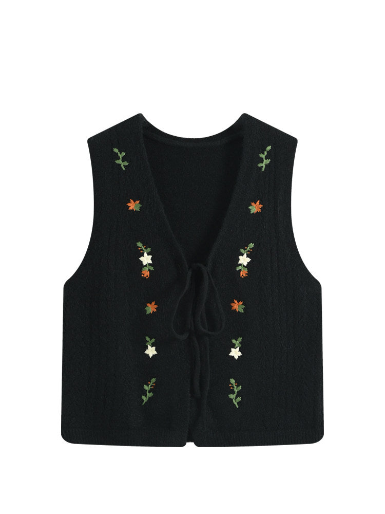 Cara CLUB plus-size knitted vest vest women's autumn fat sister mm cover the belly to slim down this year's popular top