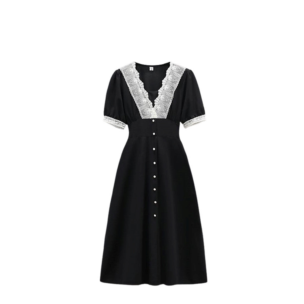 Cara CLUB large size mid-length waist A-line skirt women's summer fat sister mm slimming temperament Hepburn-style skirt