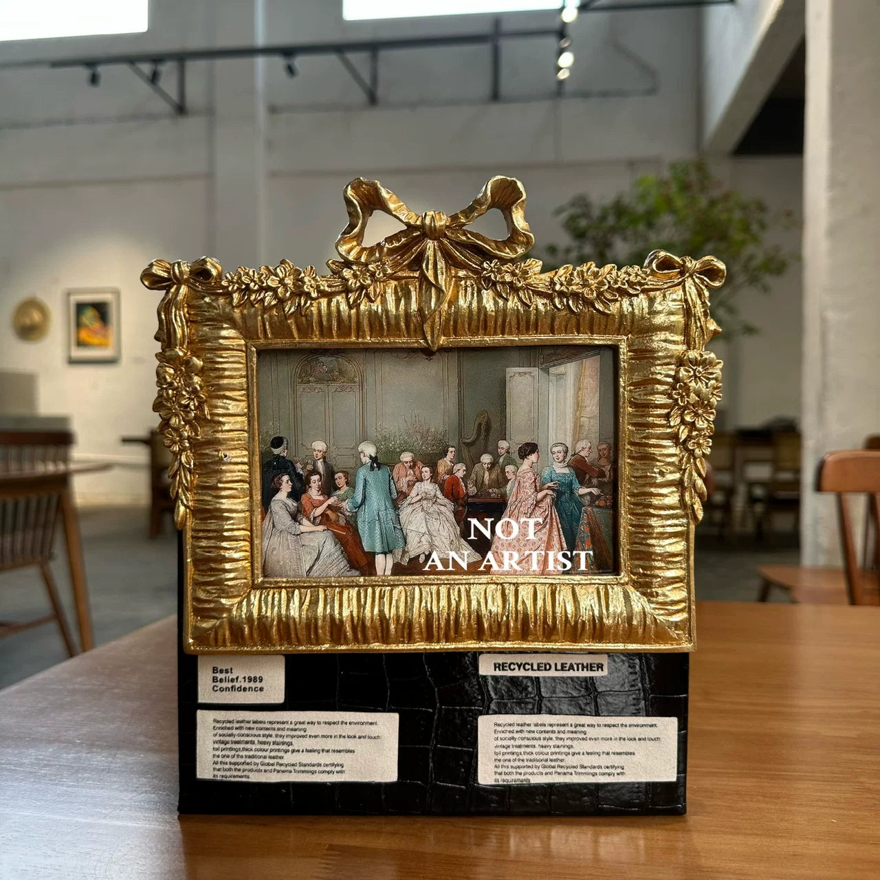 Art student original spoof famous painting baroque rococo style retro versatile vintage clutch box bag