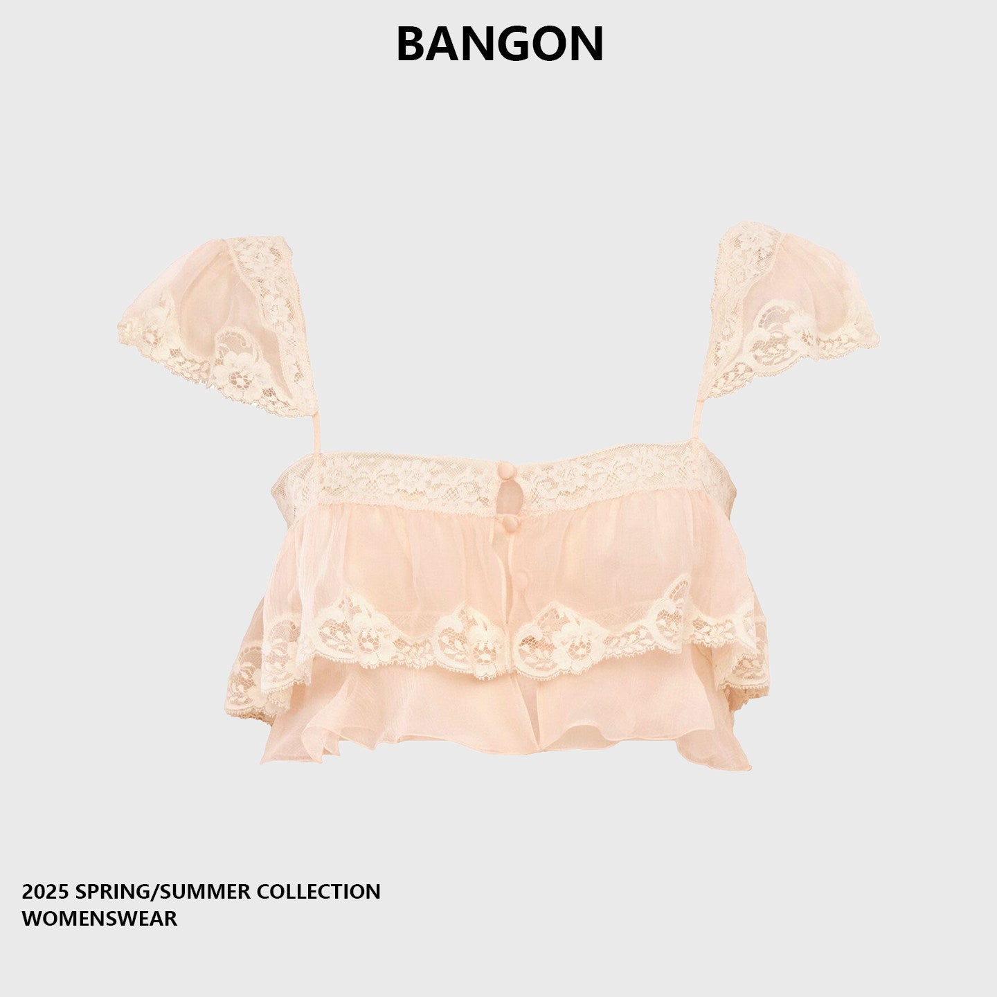 BANGON lace-trimmed suspender suit skirt high-waisted slimming 2026 spring new temperament gentle style two-piece set