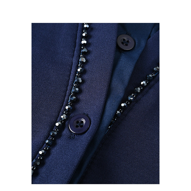 Cara CLUB plus-size POLO collar long-sleeved shirt women's autumn fat sister French retro lazy slimming shirt