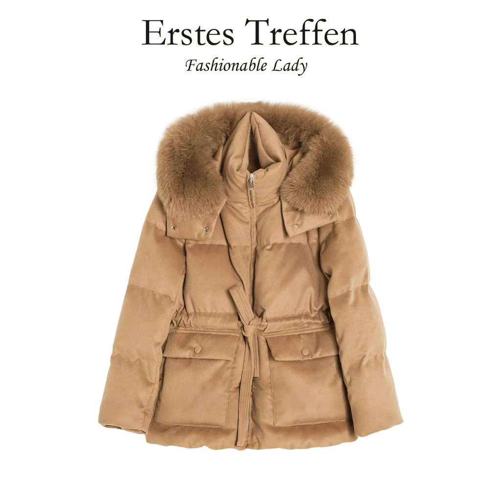 This year's popular fur-collared hooded pie overcomes the jacket women's 2026 winter new American retro thickened cotton jacket