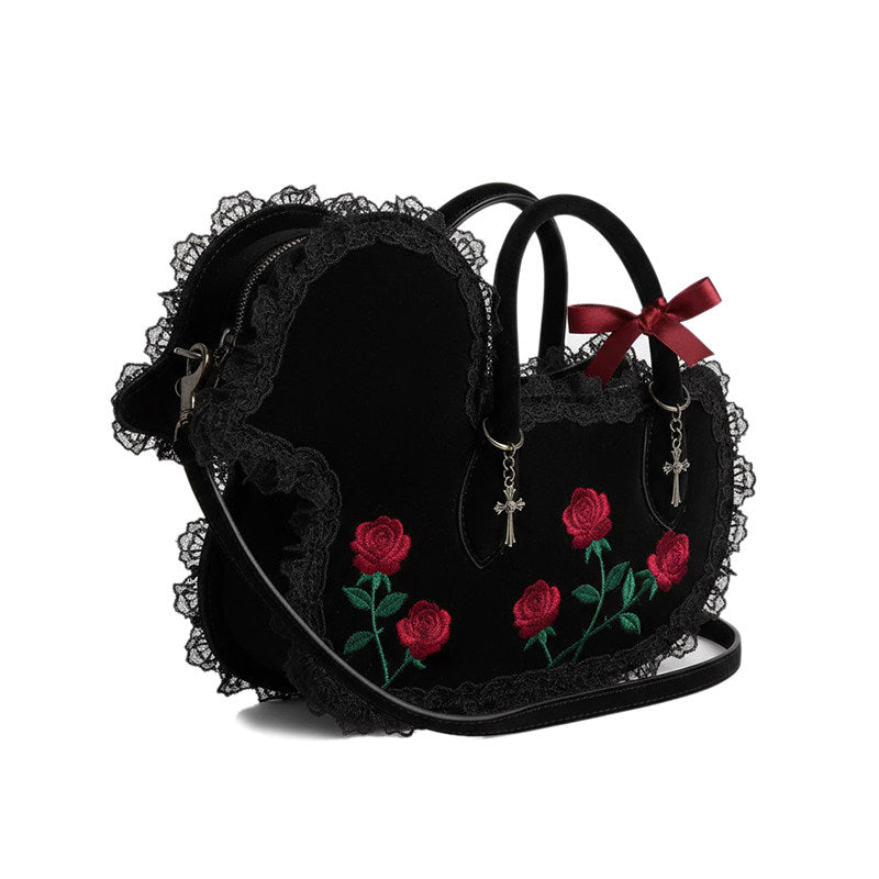 2025 Fall/Winter New Dark Lolita Duck Bag Women's Plush Handheld Crossbody Bag Niche Sweet and Cool Design