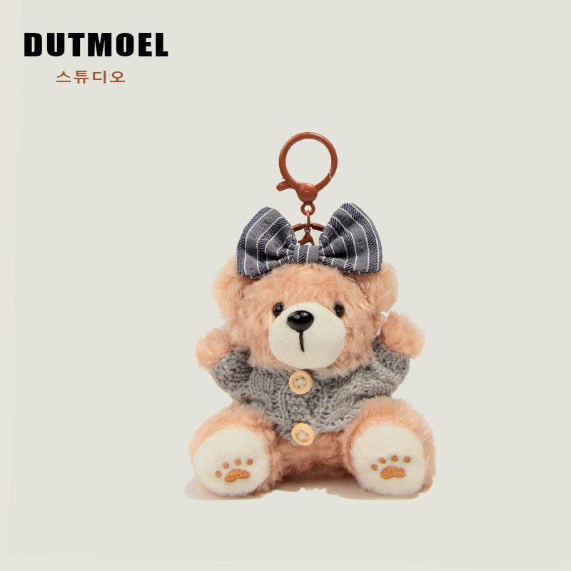 Baking biscuits bear bag pendants luxury plush toys doll car keychains for birthday gift pendants