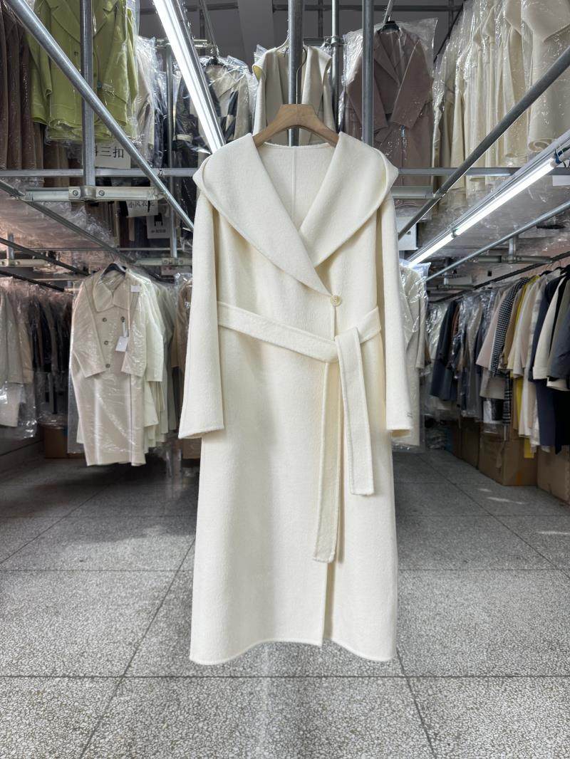 Hooded black reversible wool coat women's mid-length 25 autumn/winter new simple loose silhouette woolen coat