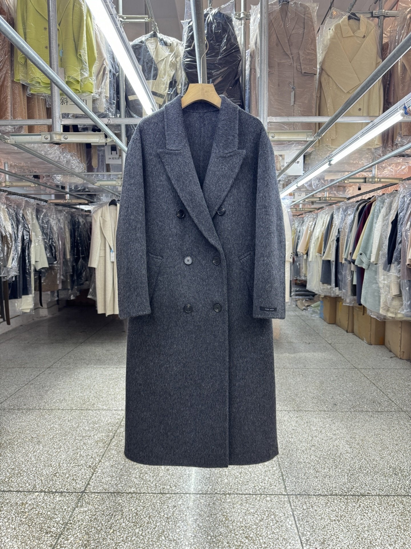 M family yak velvet latte coffee color reversible wool coat women's mid-length woolen jacket Song Yuqi is the same style