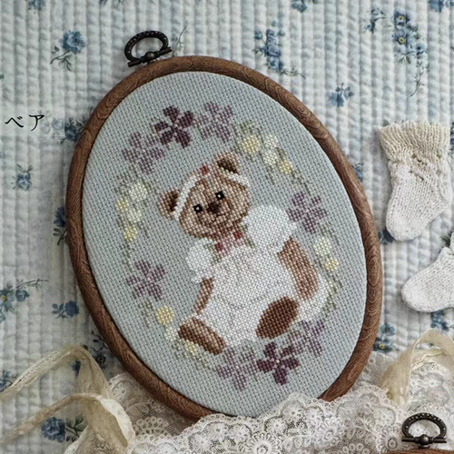 2025 New Magazine French DMC Cross Stitch DIY Japanese Dream - Retro Bear Cute Cartoon Saga