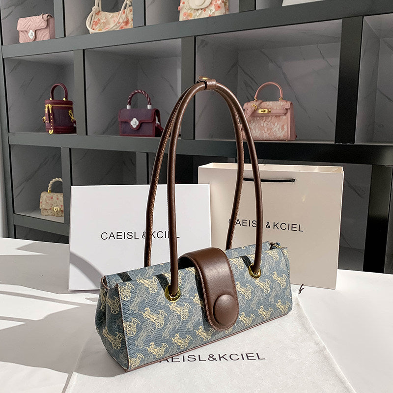 CAEISL Vintage Women's Bag KCIEL Crescent Shoulder Bag French Versatile Casual PU Women's Bag Recommendation