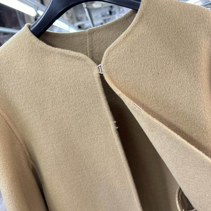 Cloak double-sided wool coat women's short autumn and winter new Korean version loose round neck temperament A-type woolen jacket