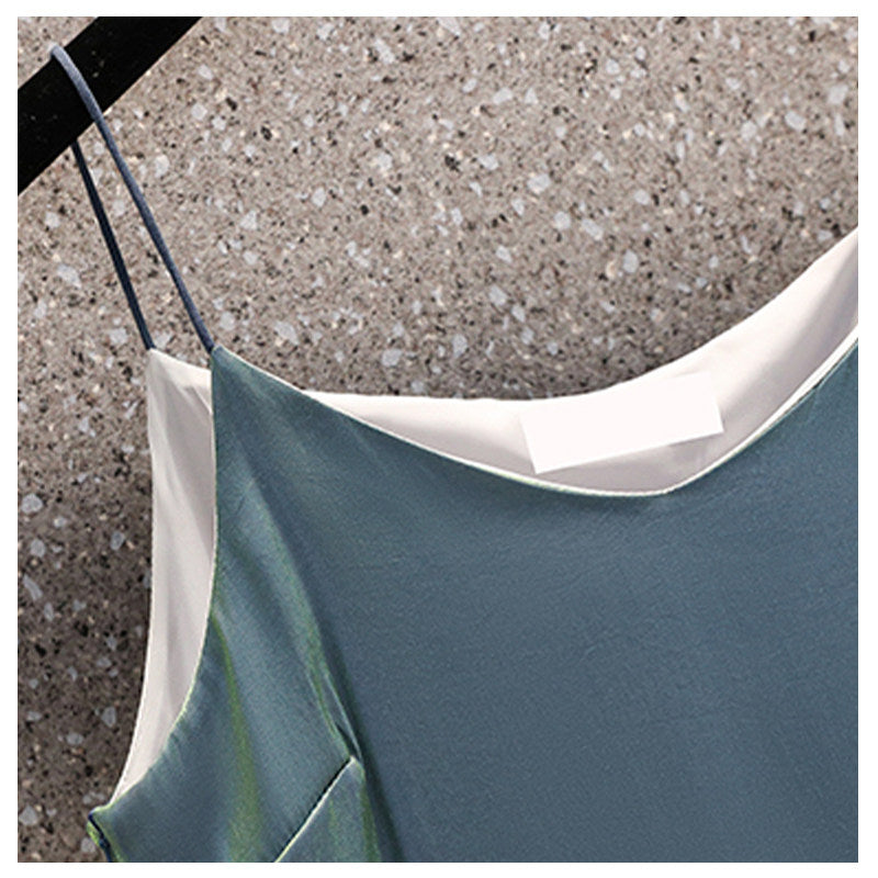 Cara CLUB Plus Size Fashion Versatile Slip Dress Women's Summer Waist Slim Midi Streamer Skirt