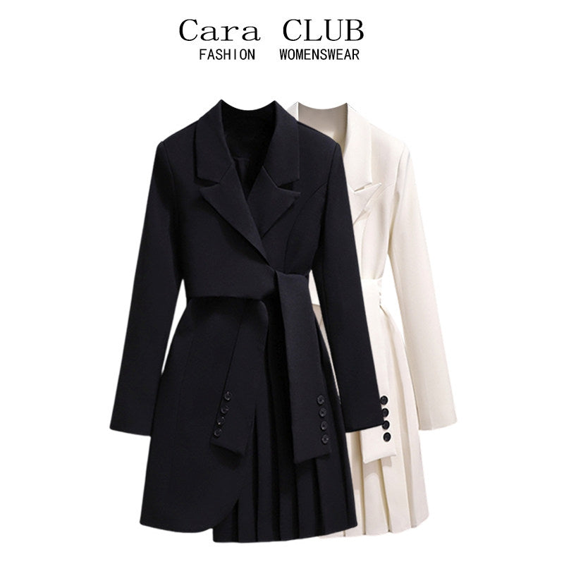 Cara CLUB plus-size high-end suit dress women's autumn fashion waist slimming temperament fried street A-line skirt