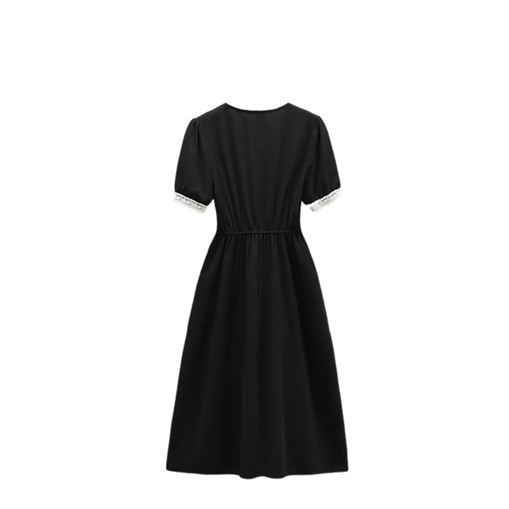 Cara CLUB large size mid-length waist A-line skirt women's summer fat sister mm slimming temperament Hepburn-style skirt