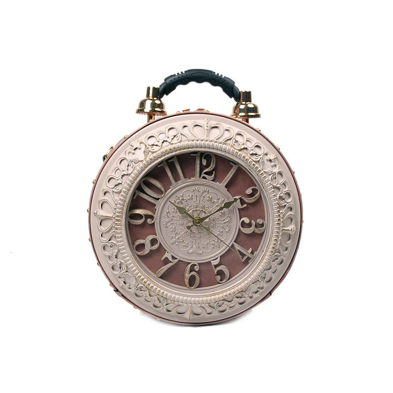 2025 Spring/Summer New Creative Personality American Retro Large Clock Watch Bag Handheld Crossbody Bag Women's Design Sense Niche