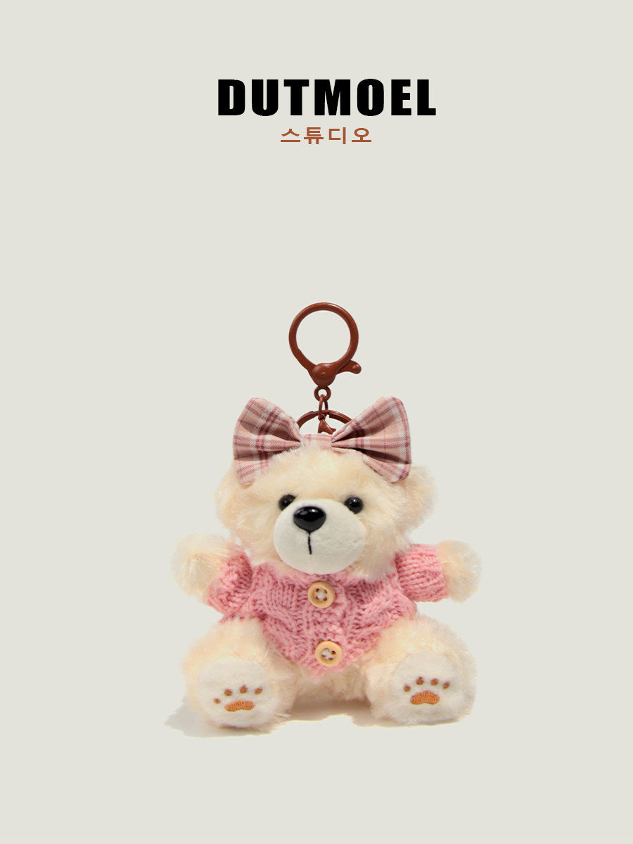 Baking biscuits bear bag pendants luxury plush toys doll car keychains for birthday gift pendants