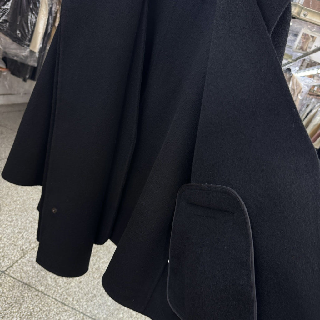 Black scarf, reversible wool coat, women's short model, 2025 autumn/winter new Korean fashion temperament woolen jacket