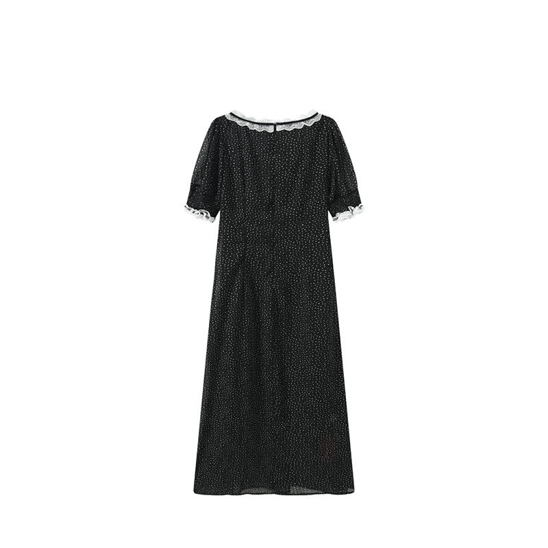 Cara CLUB plus-size French polka dot dress women's summer new fat sister chic age-reducing casual skirt