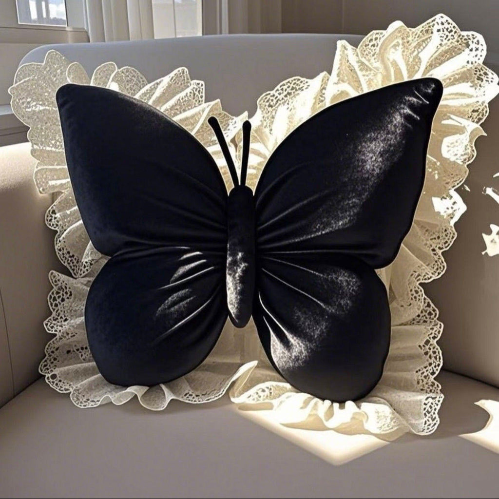 Butterfly cushion plush toy ins pillow waist protection high-value women's home car birthday gift bedroom bedside
