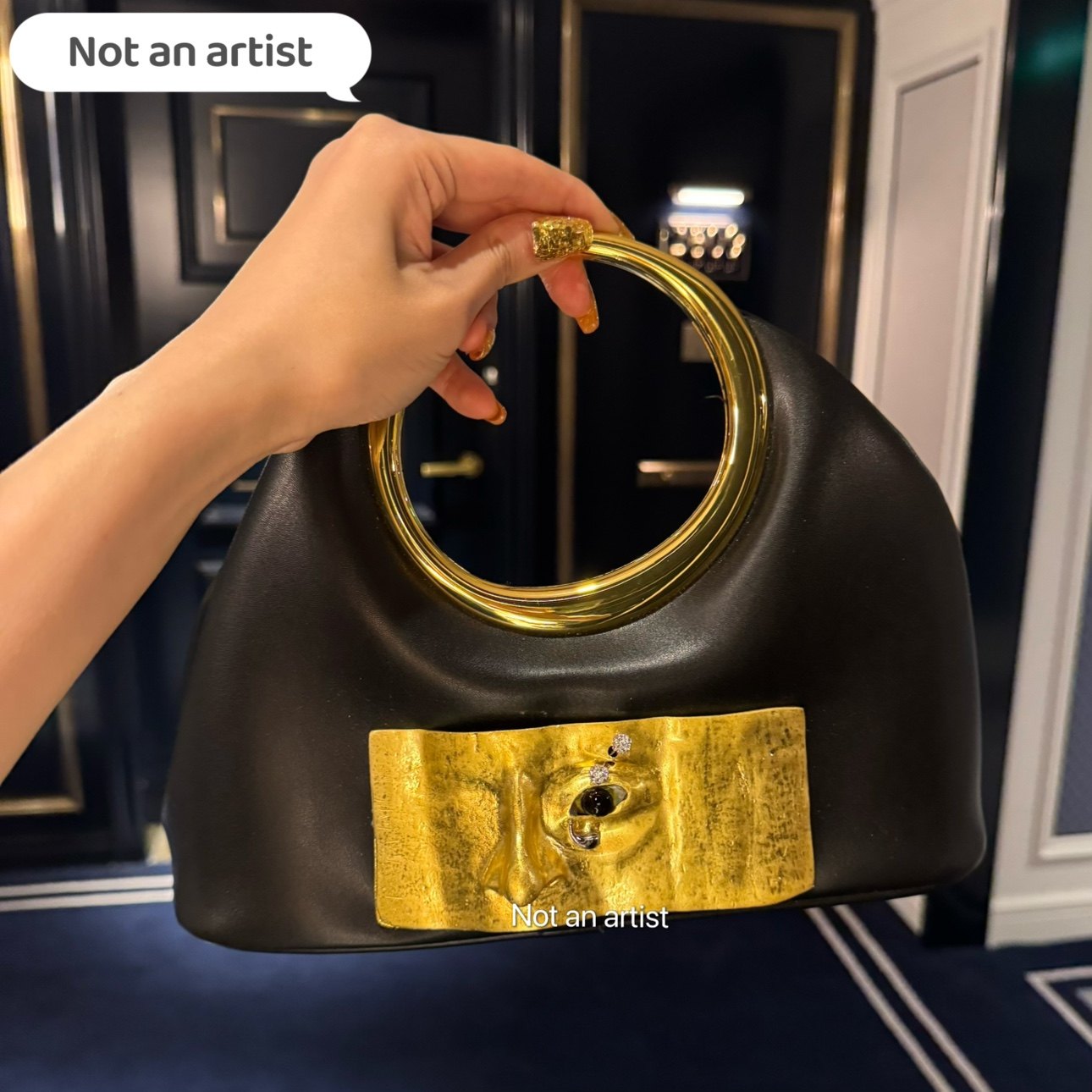 25 spring and summer new French niche high-end metal face bag, dinner bag, handbag, light luxury, fashionable personality