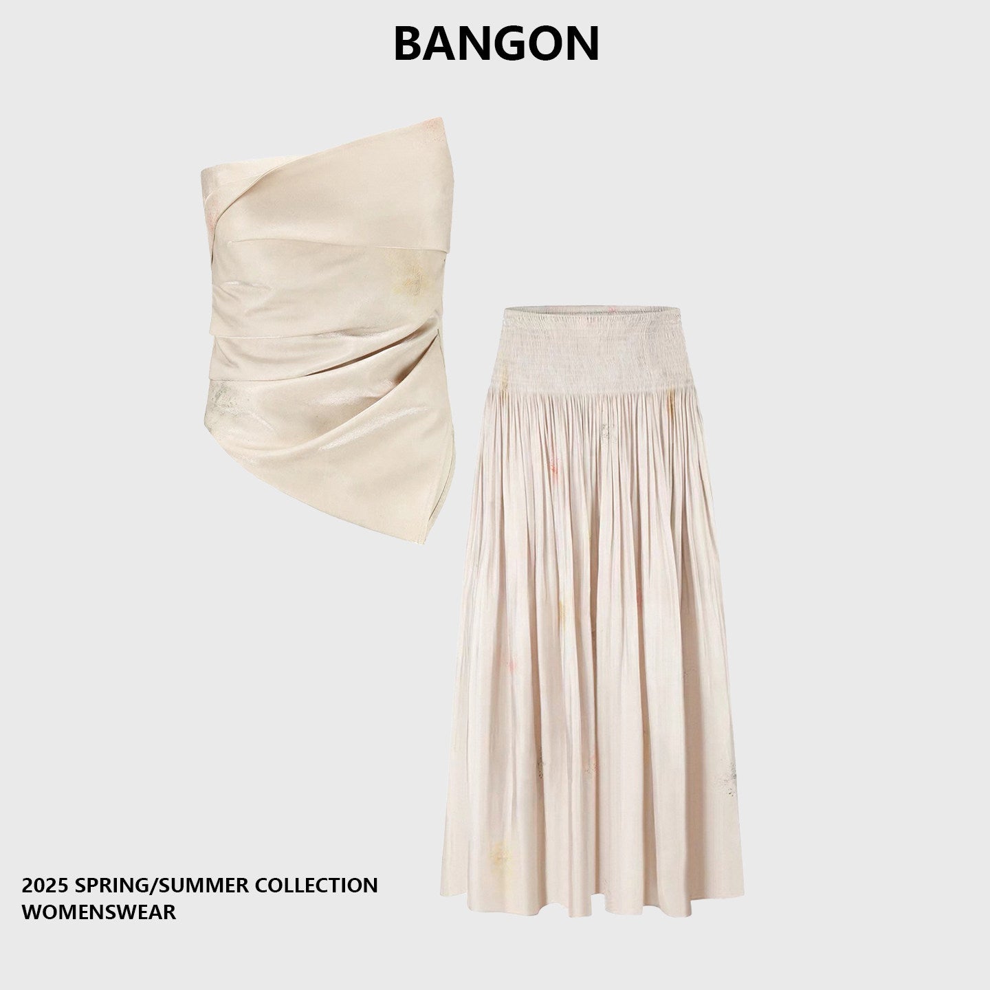 BANGON French bandeau suit skirt celebrity temperament luxury sense summer 2025 new high-waisted two-piece set