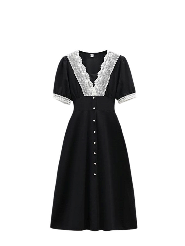 Cara CLUB large size mid-length waist A-line skirt women's summer fat sister mm slimming temperament Hepburn-style skirt