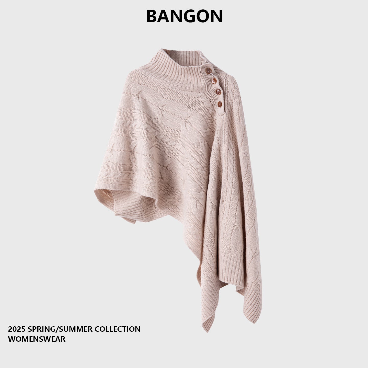 BANGON knitted shawl jacket asymmetrical design sense 2025 autumn/winter new celebrity temperament high-end sense