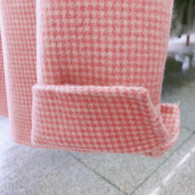 Small plaid reversible wool coat women's short 2025 new Korean version of fashion temperament suit collar woolen jacket