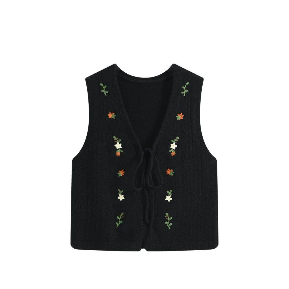 Cara CLUB plus-size knitted vest vest women's autumn fat sister mm cover the belly to slim down this year's popular top