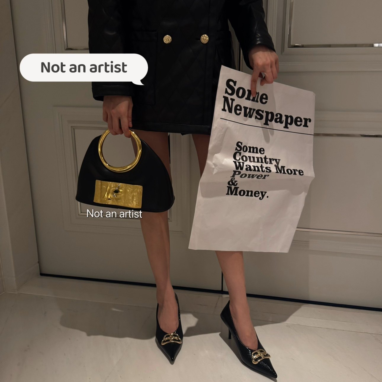 25 spring and summer new French niche high-end metal face bag, dinner bag, handbag, light luxury, fashionable personality