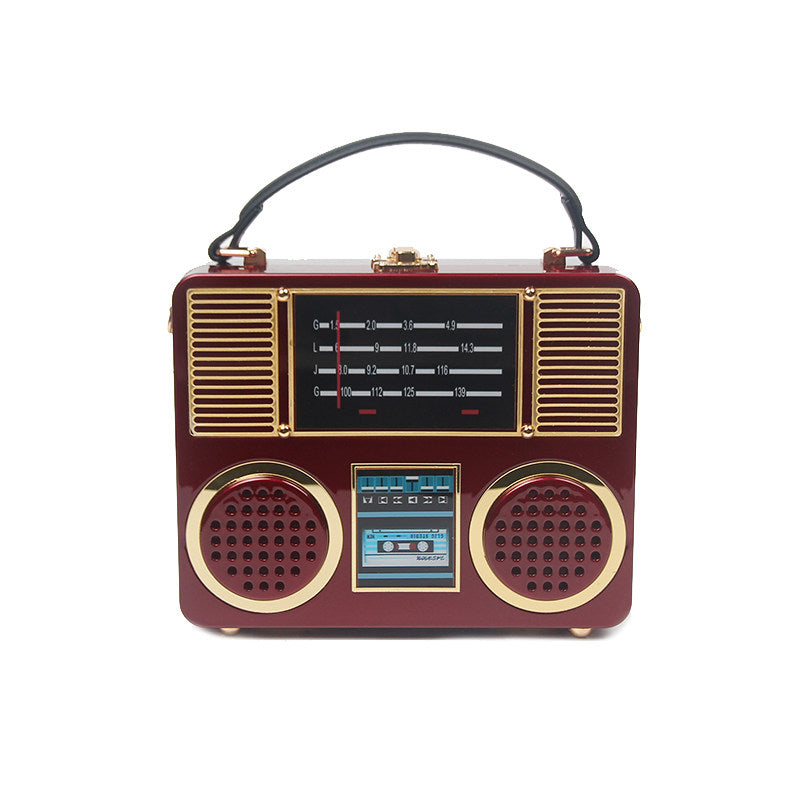 2025 Spring/Summer New Creative Personality American Retro Tape Recorder Tape Portable Crossbody Bag Women's Design Sense Niche