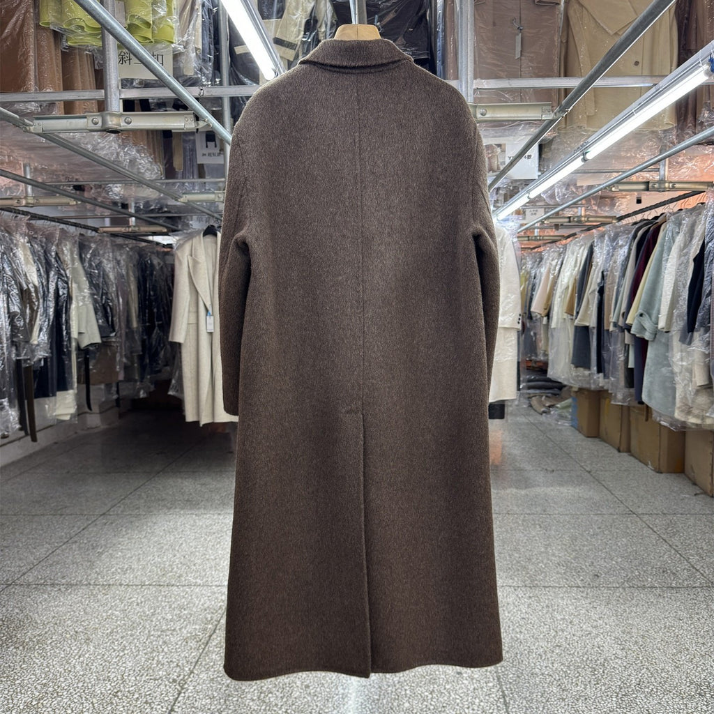 M family yak velvet latte coffee color reversible wool coat women's mid-length woolen jacket Song Yuqi is the same style