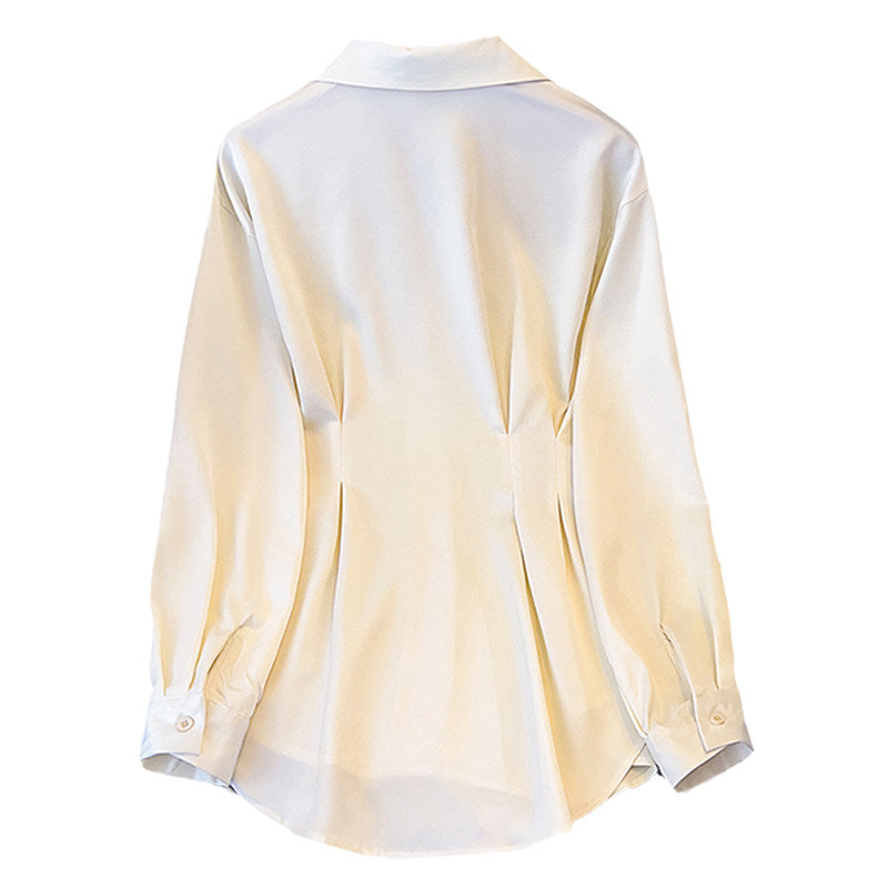 Cara CLUB plus-size French waist shirt for women early autumn fashion foreign style to reduce age and slim down design top