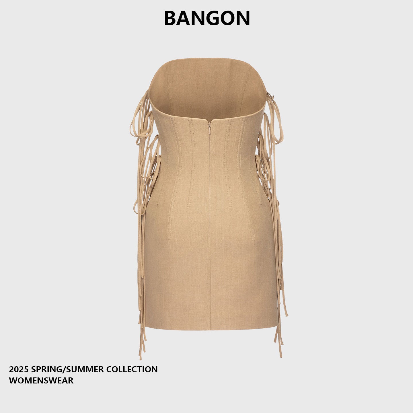 BANGON bandeau dress strap design spring 2026 new slim slimming hot girl style hip skirt