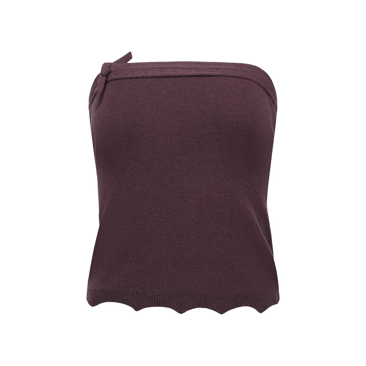 BANGON knot decoration bandeau women's short temperament hot girl style 2025 new slim slimming versatile top