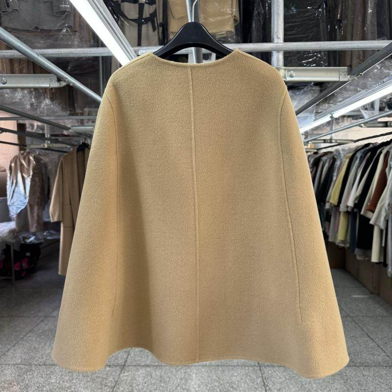 Cloak double-sided wool coat women's short autumn and winter new Korean version loose round neck temperament A-type woolen jacket