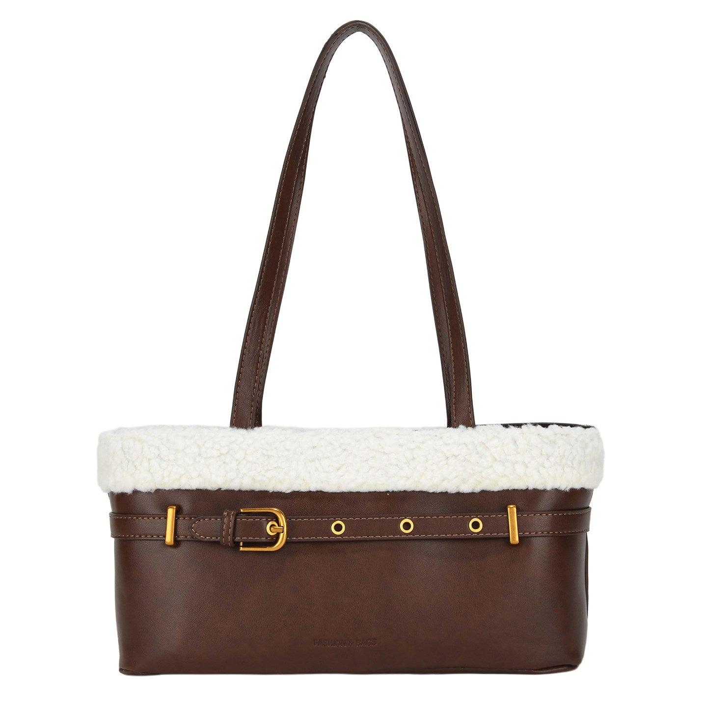 CEEKAY genuine Korean plush patchwork tote bag women's autumn and winter high-end niche design one-shoulder handbag