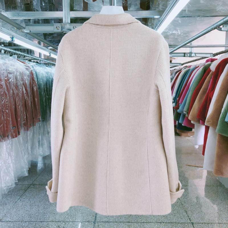 Small plaid reversible wool coat women's short 2025 new Korean version of fashion temperament suit collar woolen jacket