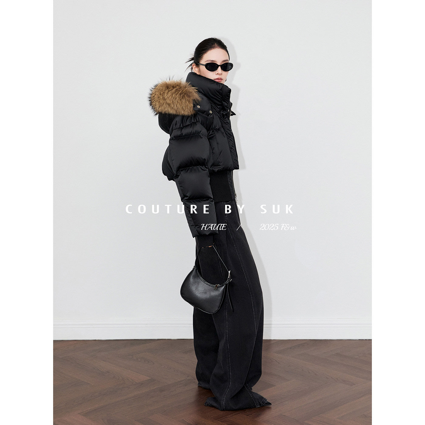 SUK Snow falls in Kyoto! 90 white goose down short autumn and winter design sense retro fashion fur collar down jacket jacket for women