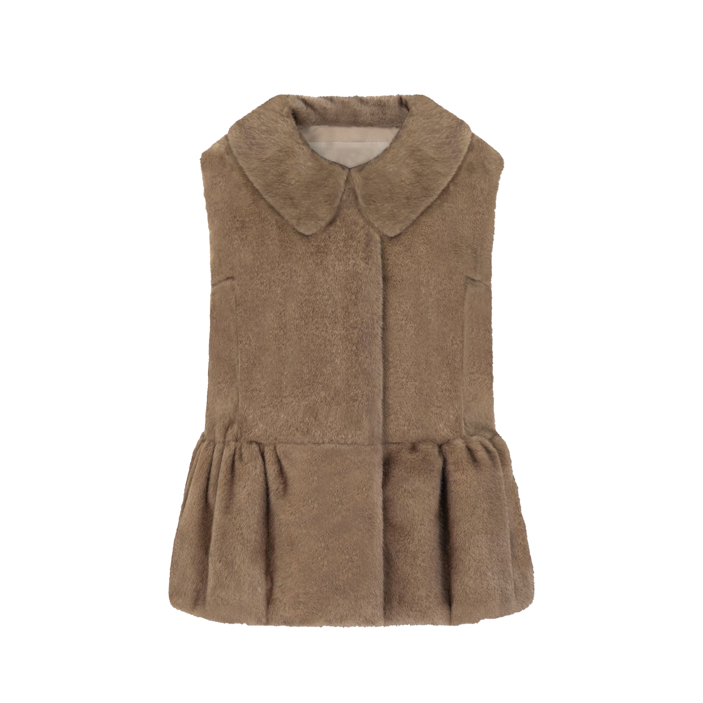 BANGON old-fashioned plush sleeveless vest retro casual versatile 2025 fall new design top