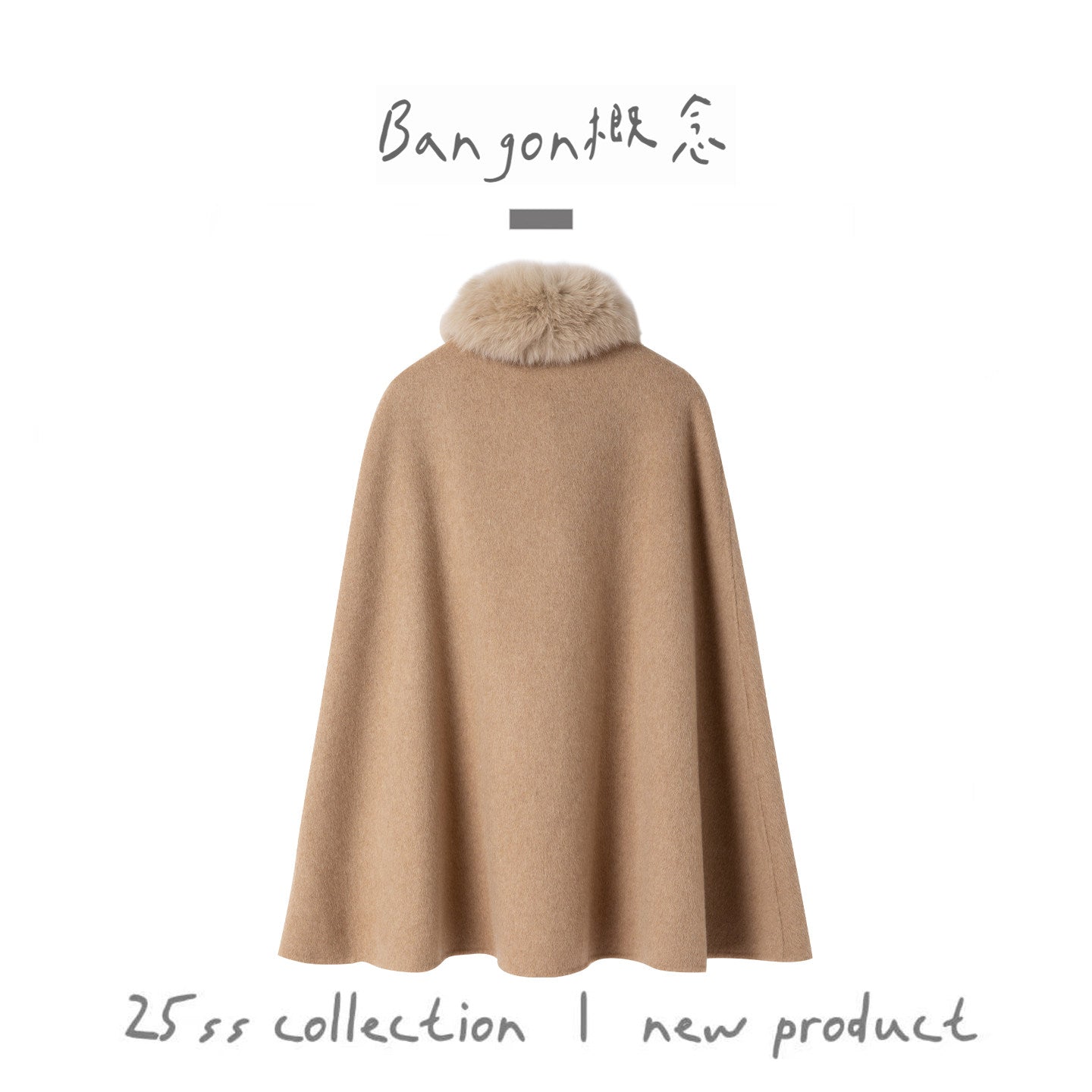 Johor Bahru XINSHAN fur collar patchwork cape shawl jacket celebrity temperament high-end short temperament coat